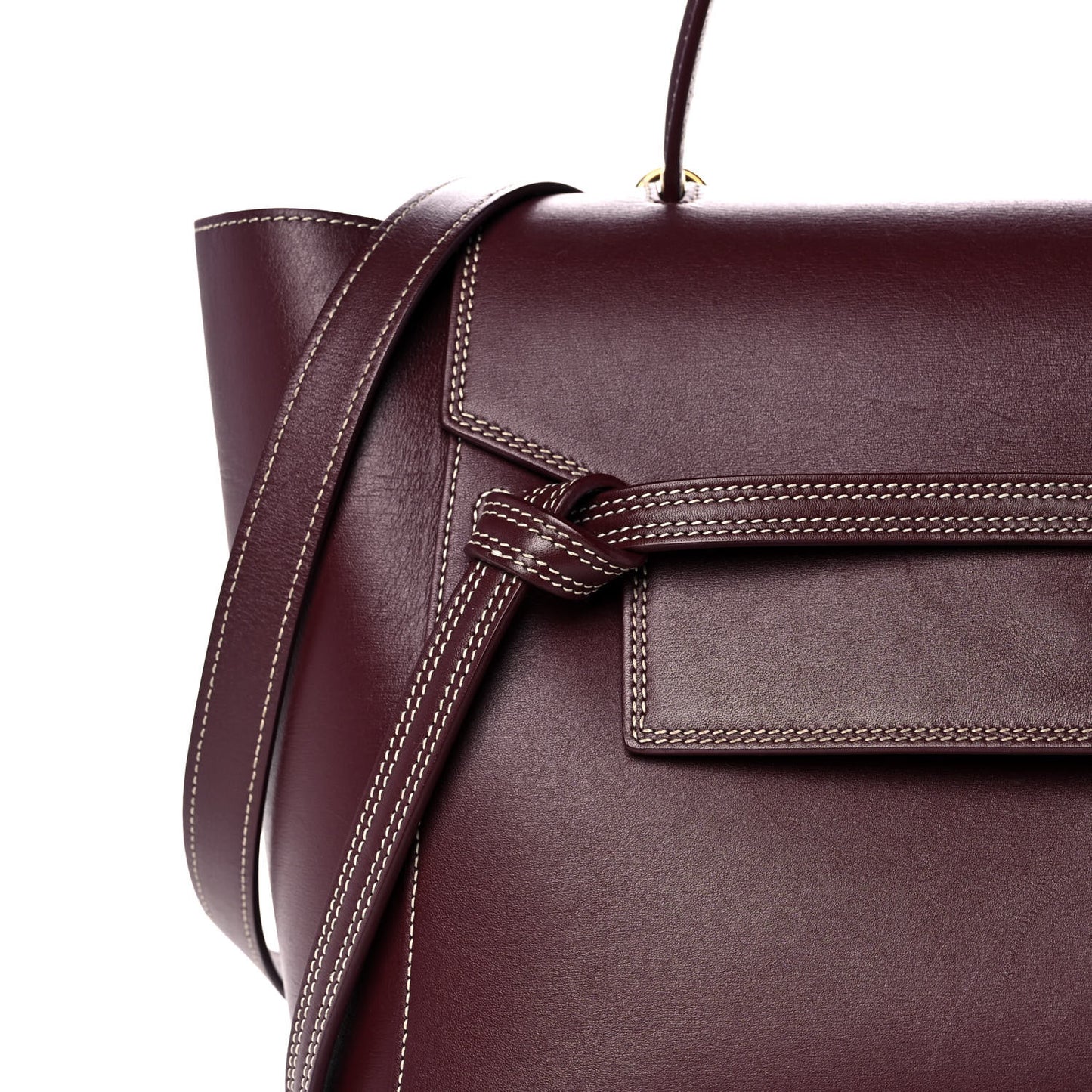 Natural Calfskin Mini Belt Bag Burgundy