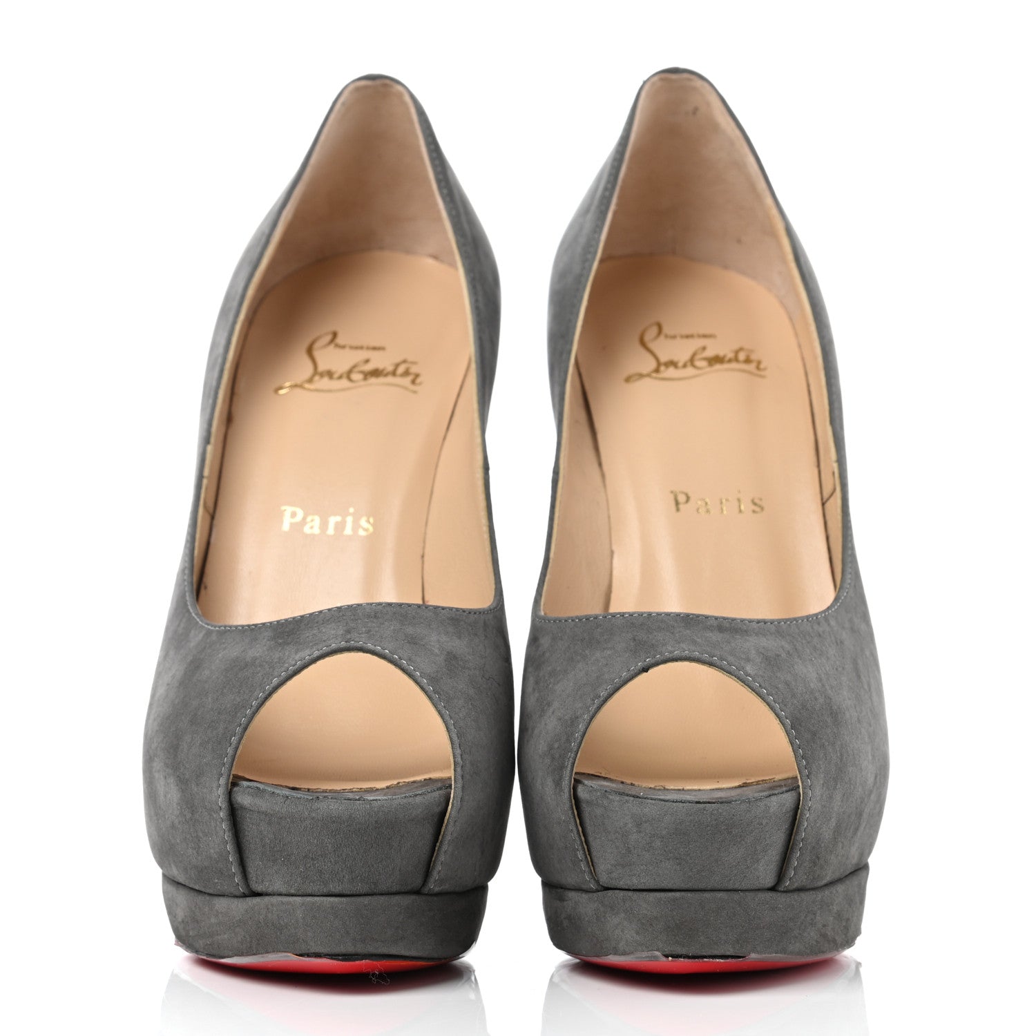 Christian Louboutin Suede Palais Royal 140 Pumps 37 Grey 2 of 11