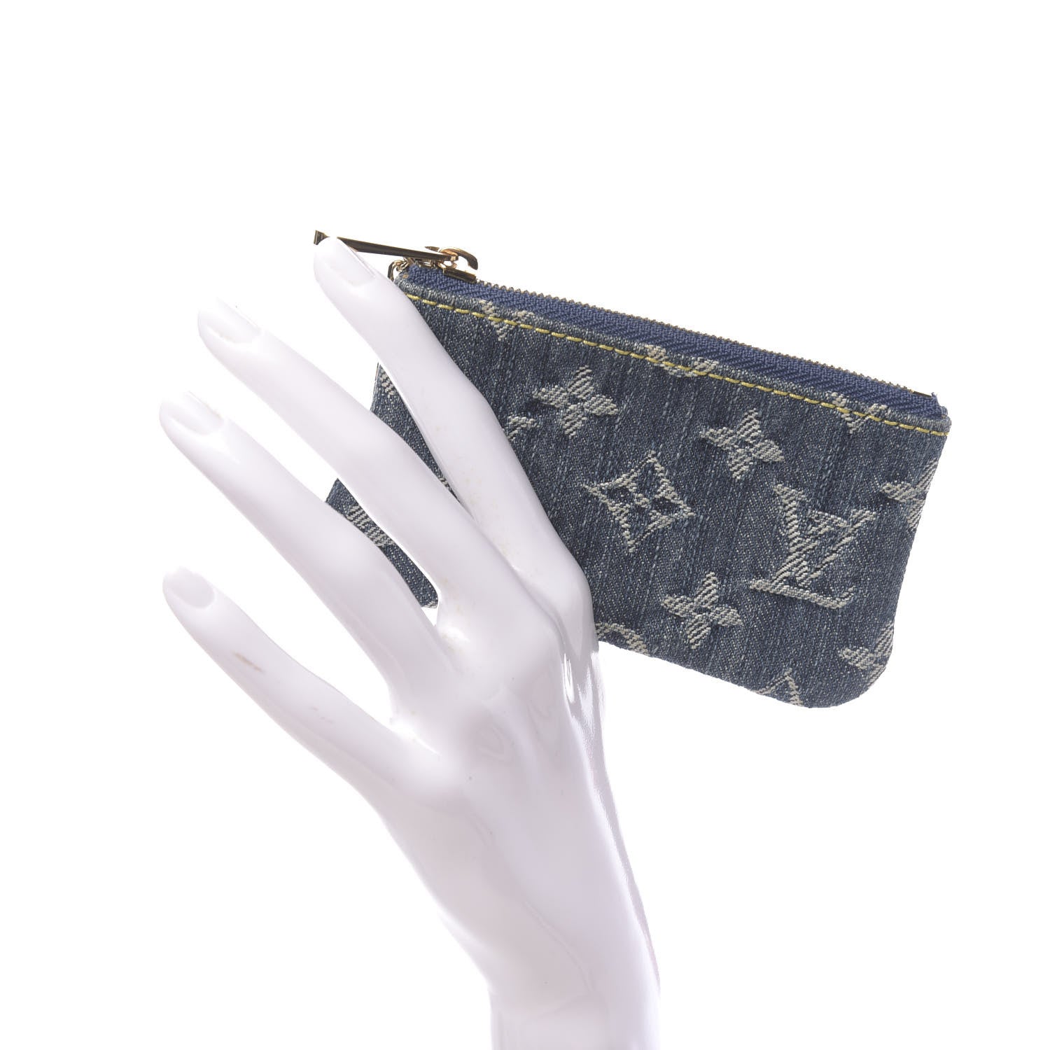 Louis Vuitton Monogram Denim Key Pouch Blue 2 of 6