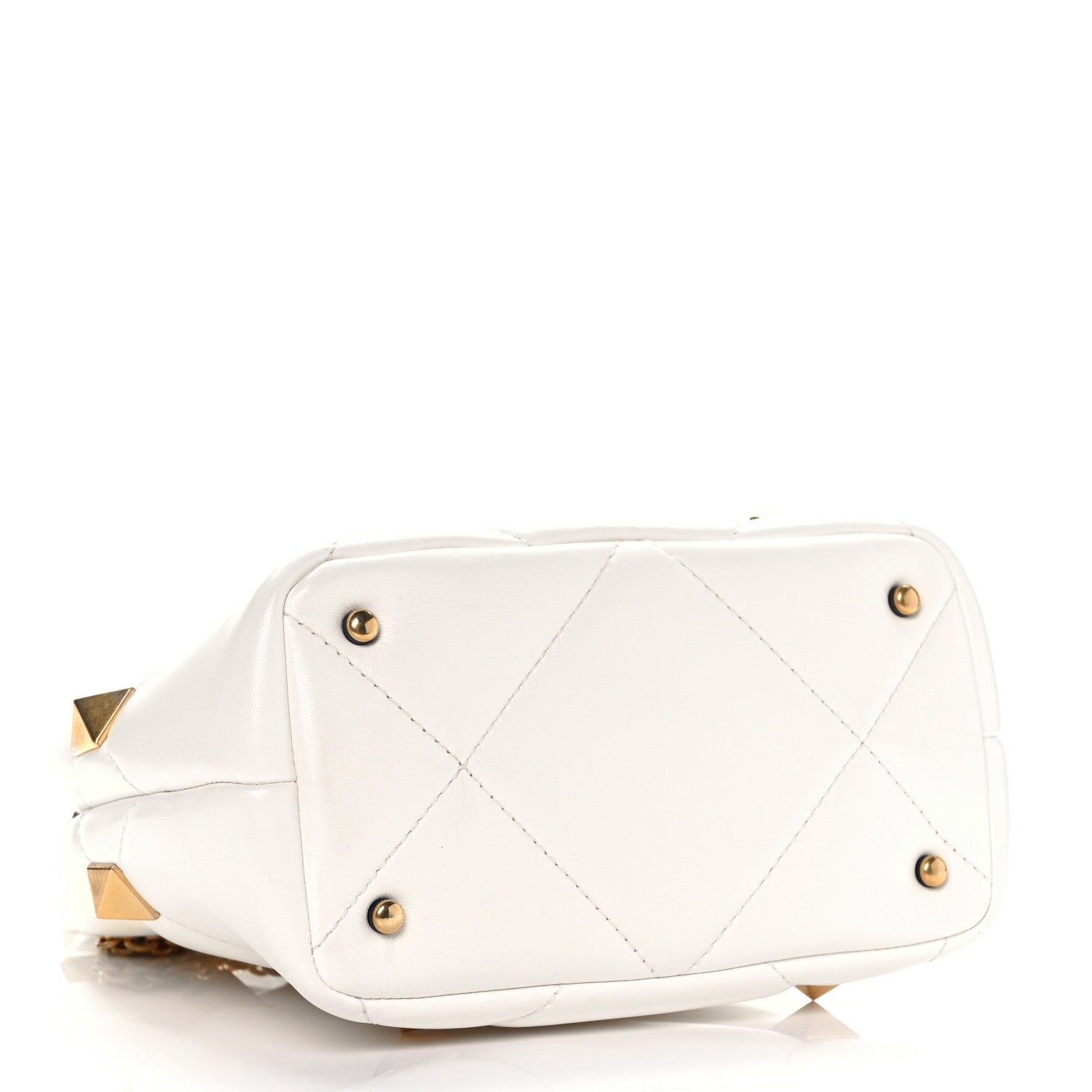 Valentino Garavani Nappa Small Roman Stud The Handle Bag Ivory 3 of 7