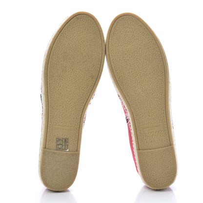 Saint Laurent Bandana Print Canvas Espadrilles 39 Red 5 of 9