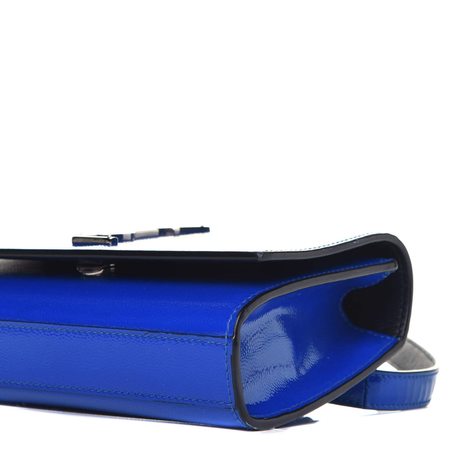 Saint Laurent Patent Grain De Poudre Monogram Kate Belt Bag Royal Blue 8 of 8
