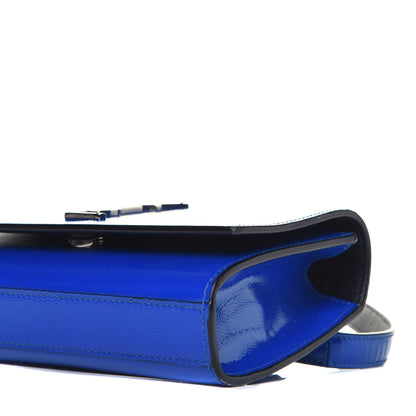 Saint Laurent Patent Grain De Poudre Monogram Kate Belt Bag Royal Blue 8 of 8