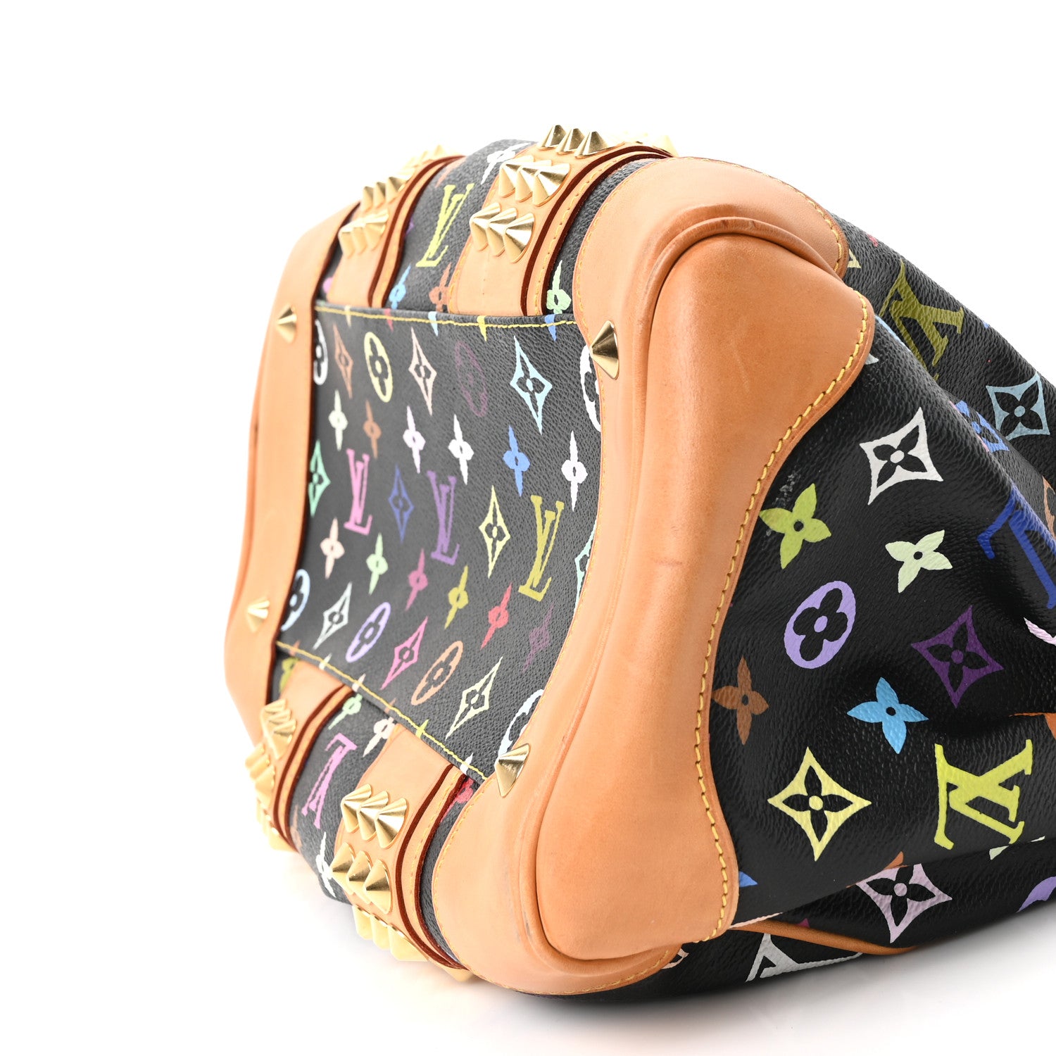 S021 LOUIS VUITTON マルチカラー ミュール 35 1/2 Louis Vuitton Monogram Multicolor Courtney MM Black 1878630