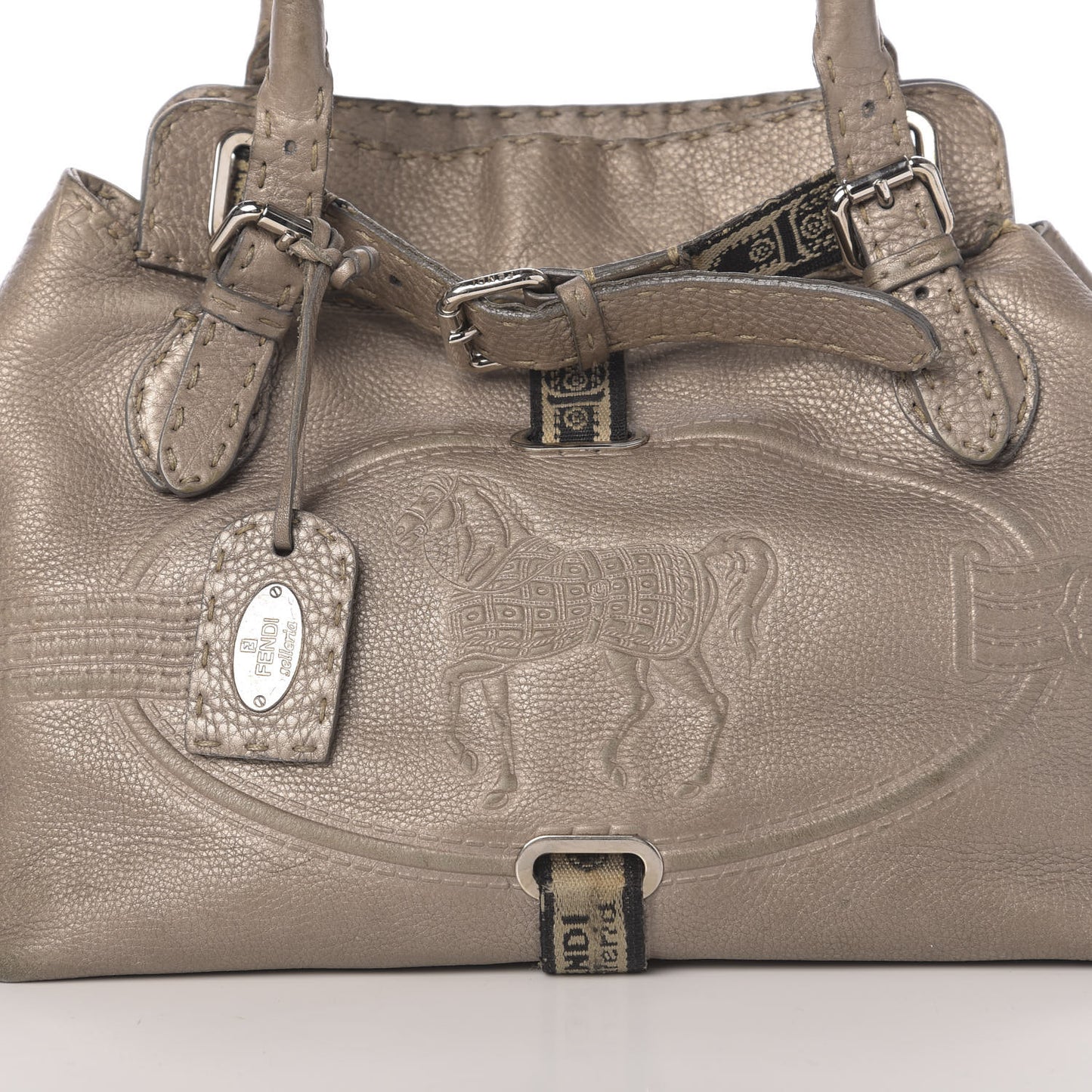 Cuoio Romano Selleria Small Villa Borghese Tote Peltro