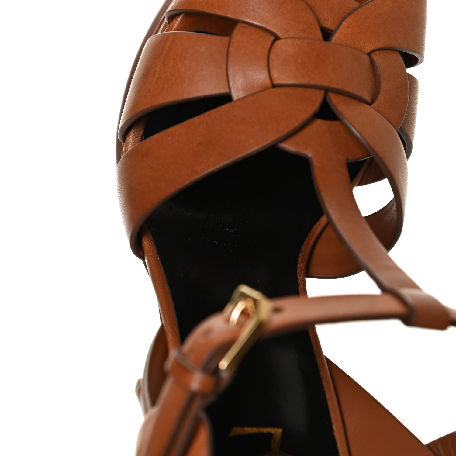 Saint Laurent Calfskin Tribute 105 Platform Sandals 40 Caramel 11 of 14