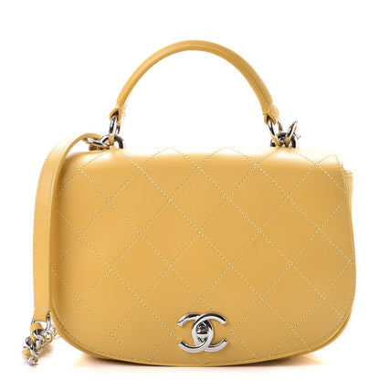 Chanel Calfskin Stitched Ring My Bag Flap Crossbody Bag Yellow 1 of 8