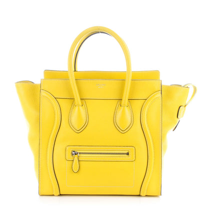 Celine Drummed Calfskin Mini Luggage Citron 1 of 8