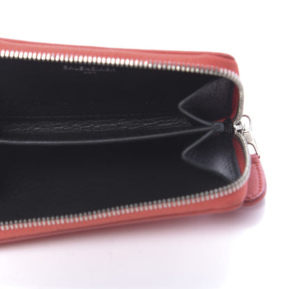 Balenciaga Calfskin Political Campaign Logo Zip Around Card Holder Vivid Red 5 of 8