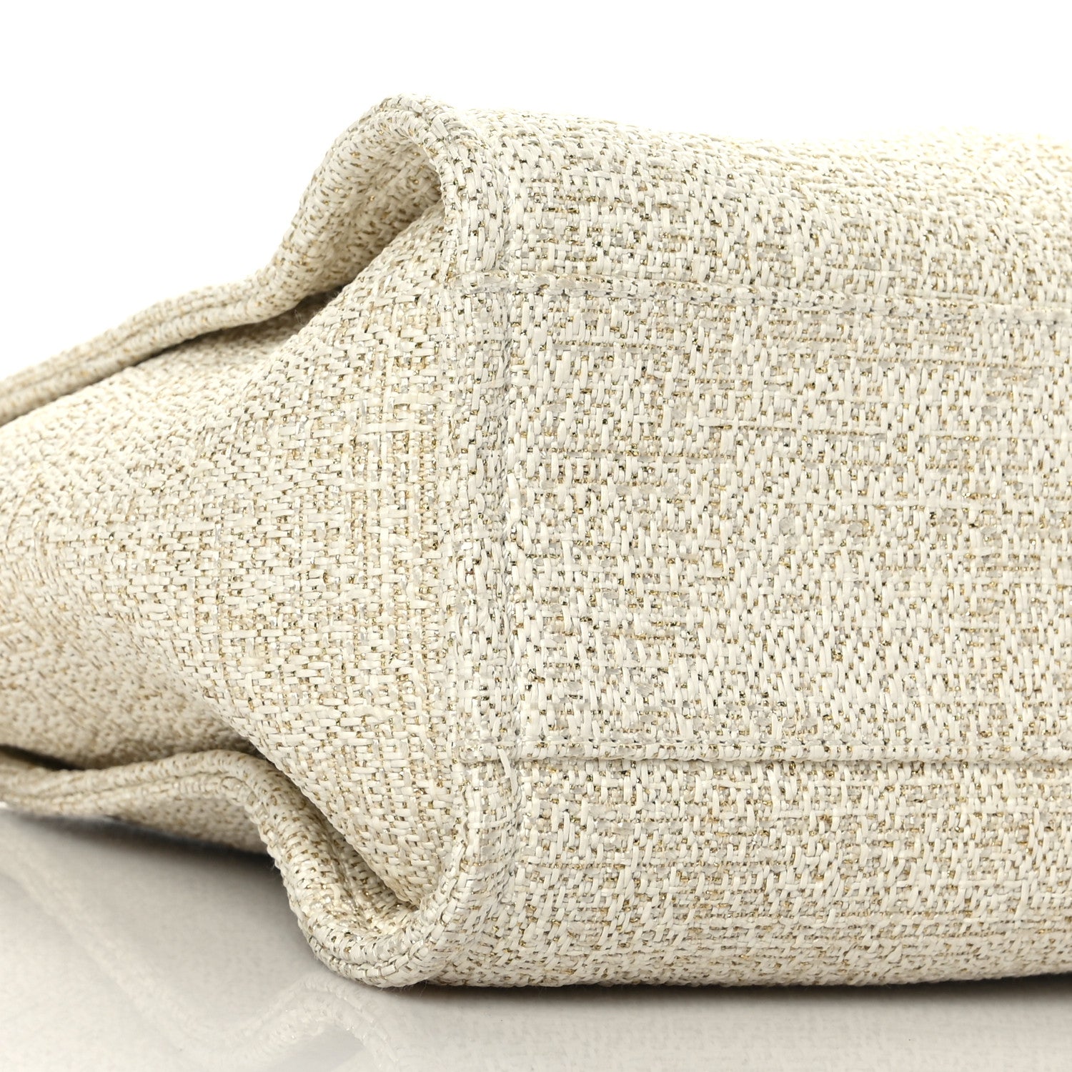 Chanel Lurex Boucle Small Deauville Tote Ivory 8 of 9