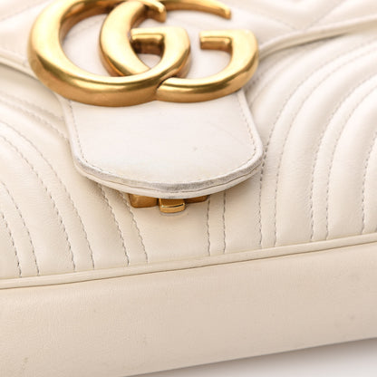 Gucci Calfskin Matelasse Medium GG Marmont Shoulder Bag White 9 of 18