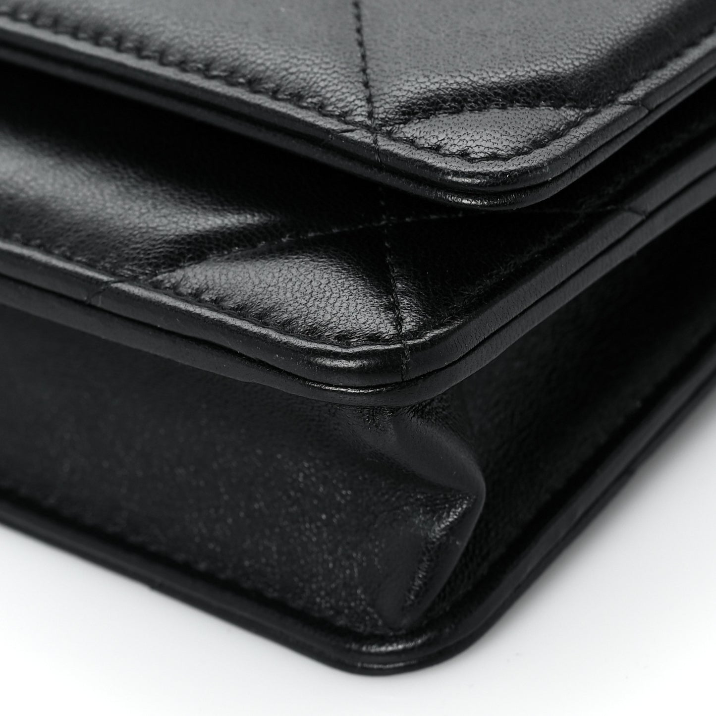 Lambskin Quilted Chanel 19 Wallet On Chain WOC Black
