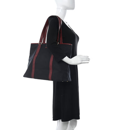 Gucci Guccissima Canvas Large Tote Black Dark Red 2 of 11