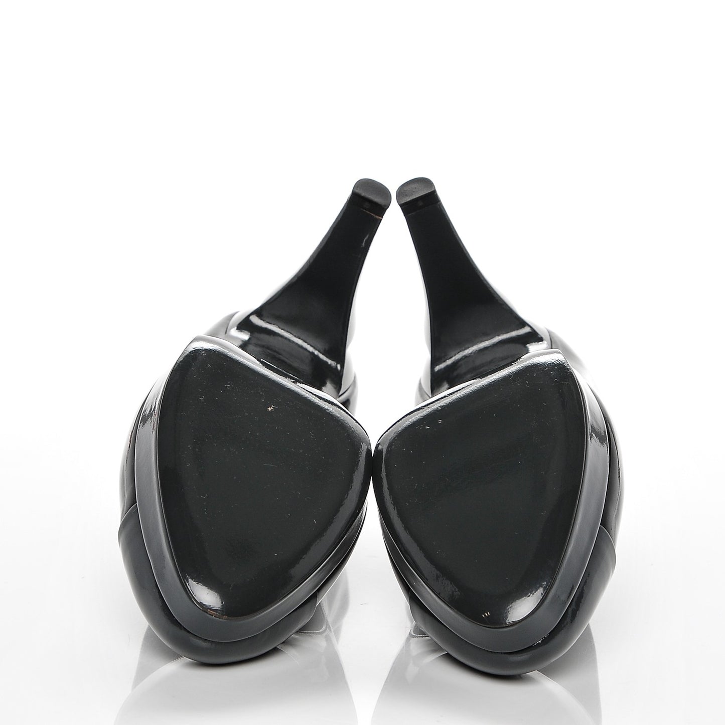 Patent Cap Toe Pumps 41 Black Grey