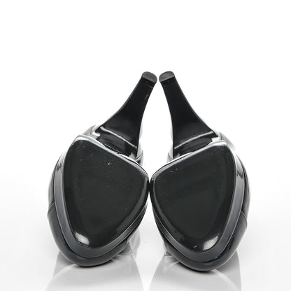 Chanel Patent Cap Toe Pumps 41 Black Grey 5 of 7