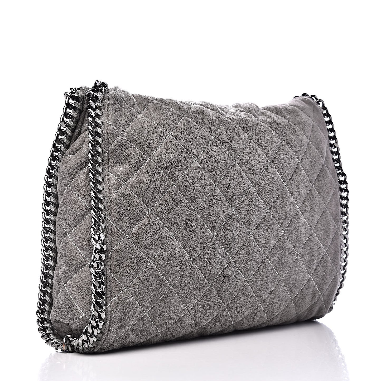 Shaggy Deer Quilted Small Falabella Tote Grey