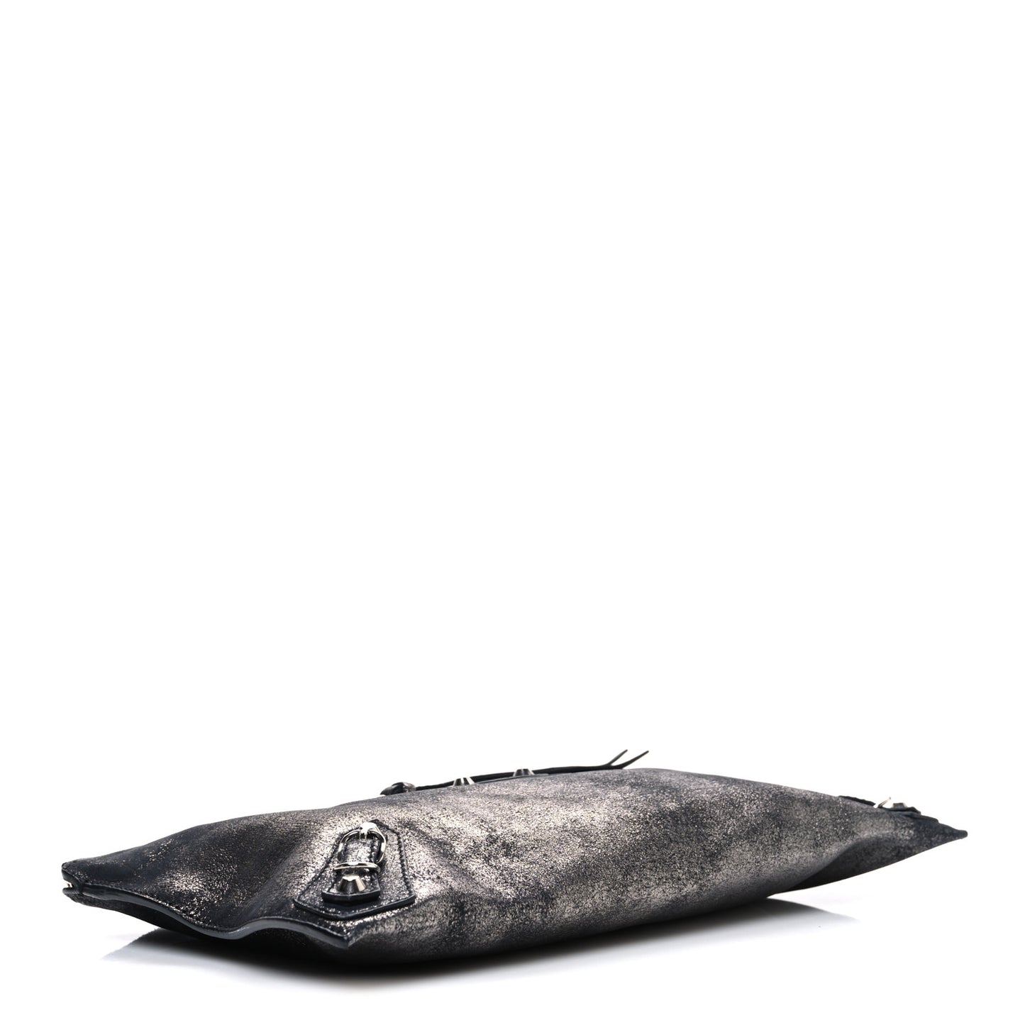 Metallic Calfskin Milky Way Papier Clutch Black