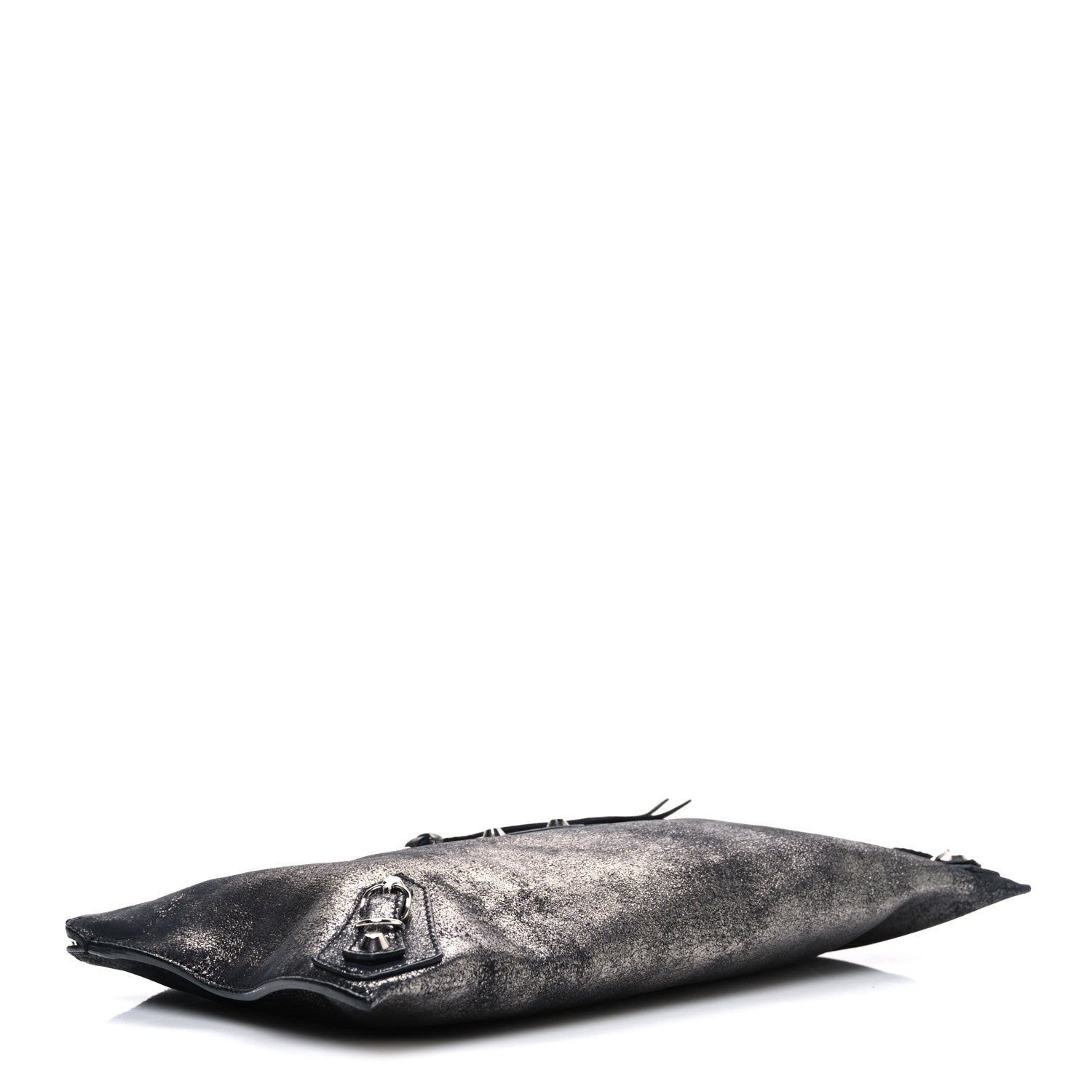 Balenciaga Metallic Calfskin Milky Way Papier Clutch Black 4 of 7
