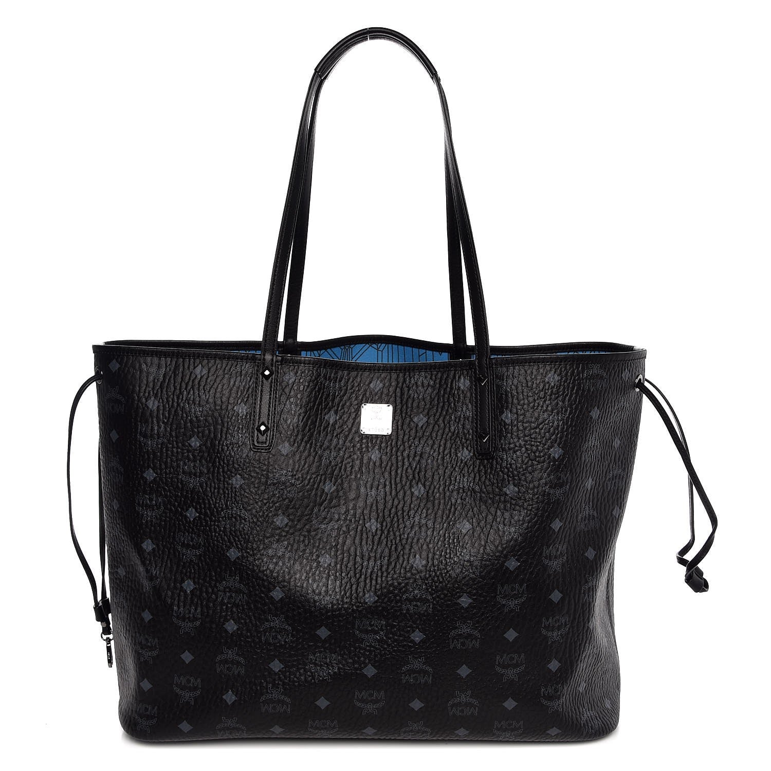 MCM Visetos Large Reversible Shopper Tote Black 4 of 11