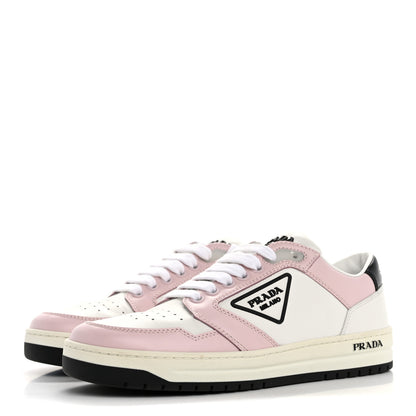 Prada Vitello Sport Spazzolato Rois Rubber Triangle Logo Perforated Womens District Low Top 30mm Sneakers 36 White Alabastro 4 of 16