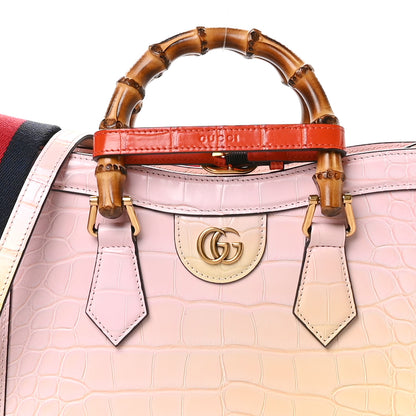 Gucci Crocodile Small Diana Tote Pink Multicolor 8 of 10
