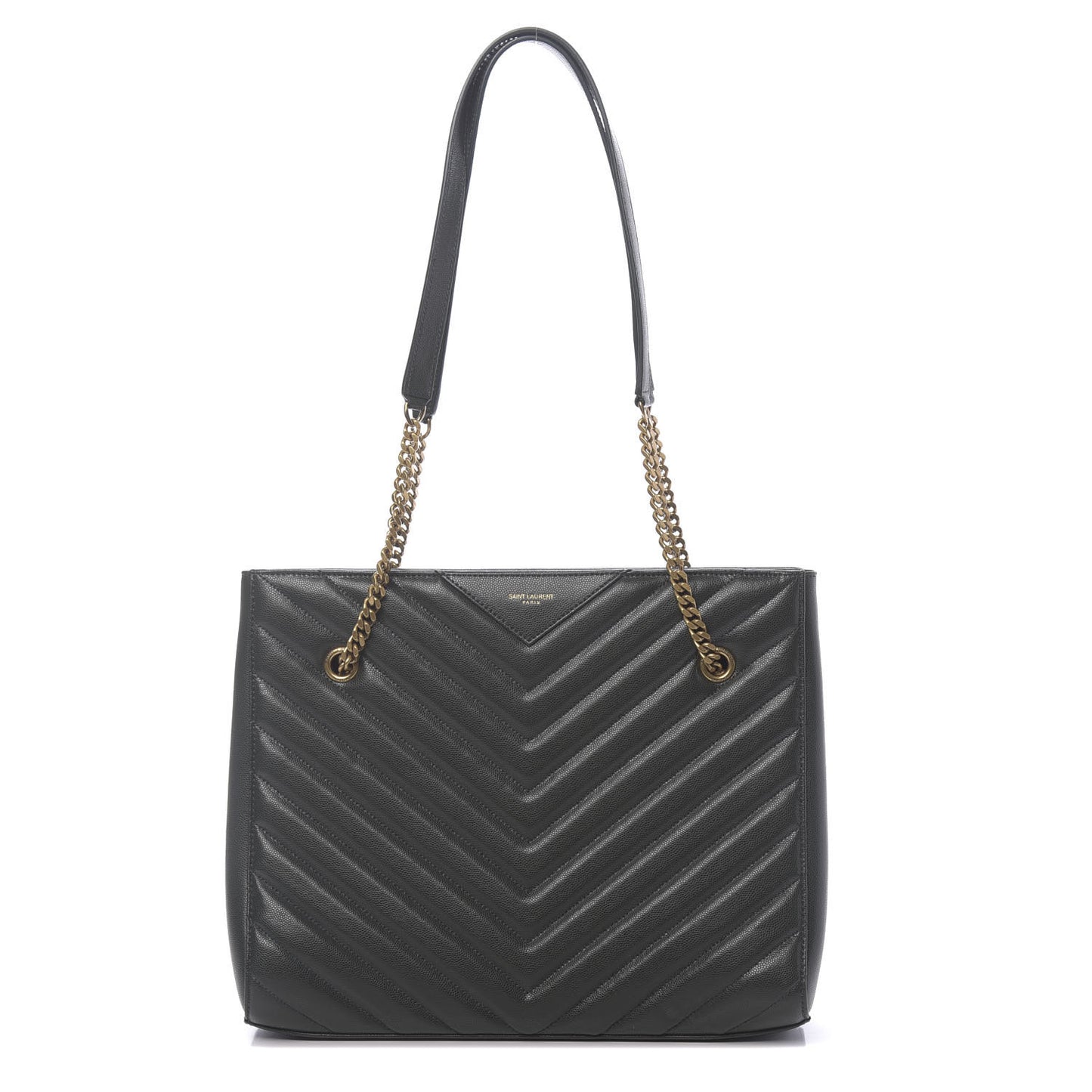 Grain de Poudre Matelasse Chevron Medium Tribeca Shopping Bag Vert Fonce