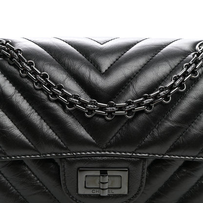 Chanel Aged Calfskin Chevron Quilted 2.55 Reissue Mini Flap So Black 8 of 10