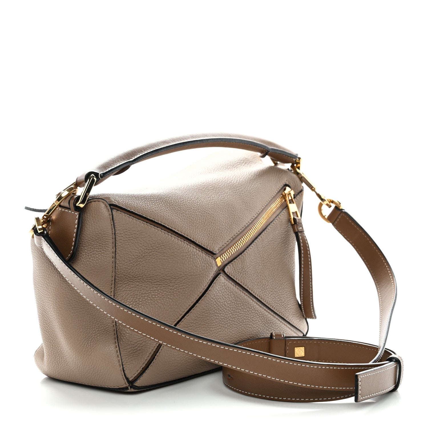 Loewe Grained Calfskin Small Puzzle Bag Sand Mink 3 of 13