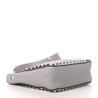 Valentino Garavani Pebbled Calfskin Mini Rockstud Flip-Lock Messenger Bag Pastel Grey 4 of 9