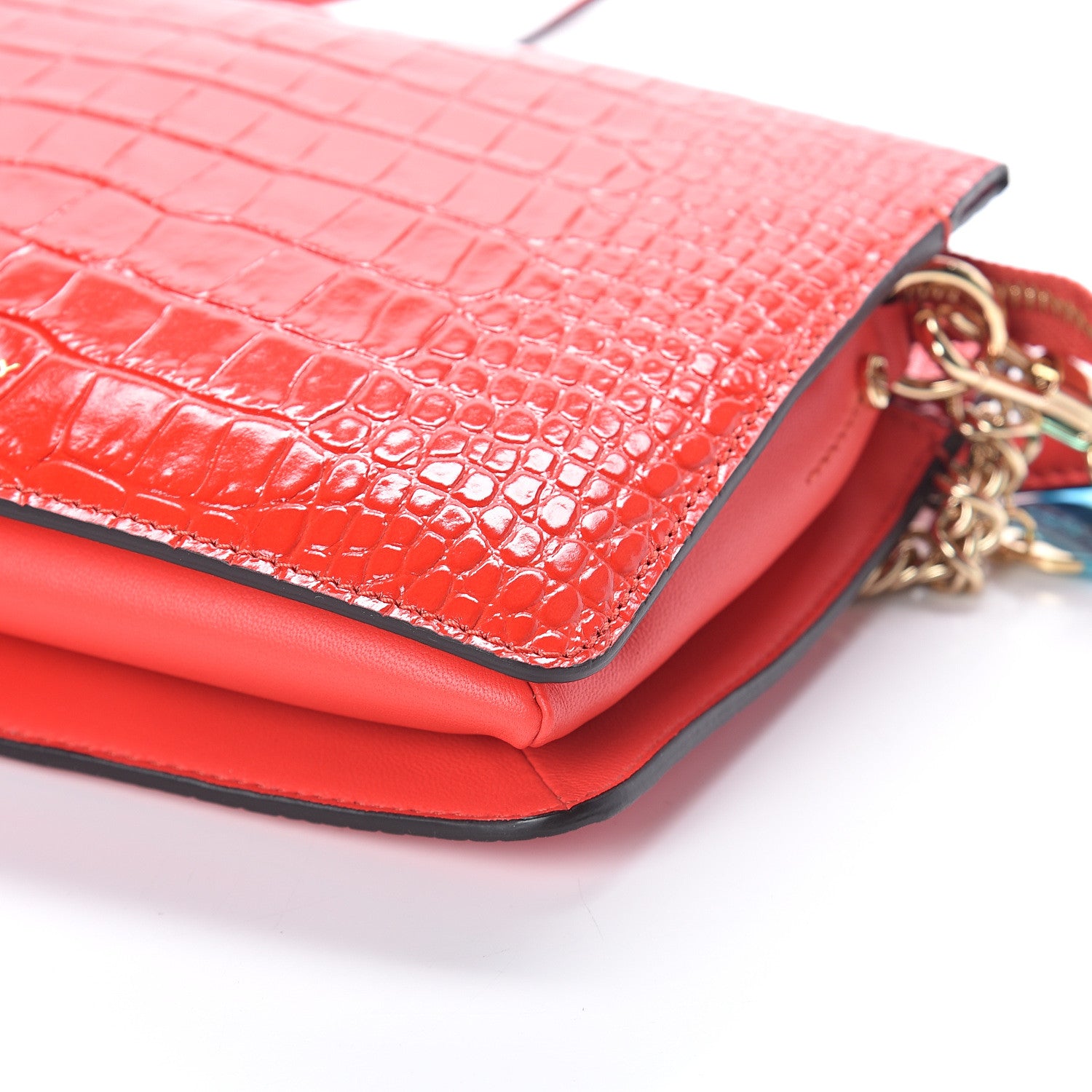 Givenchy Calfskin Crocodile Embossed Cross 3 Crossbody Bag Red 7 of 7