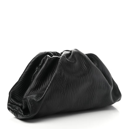 Bottega Veneta Bark Calfskin Embossed The Pouch Oversized Clutch Black 3 of 8