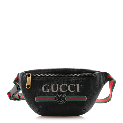 Gucci Grained Calfskin Logo Belt Bag Black 1 of 12