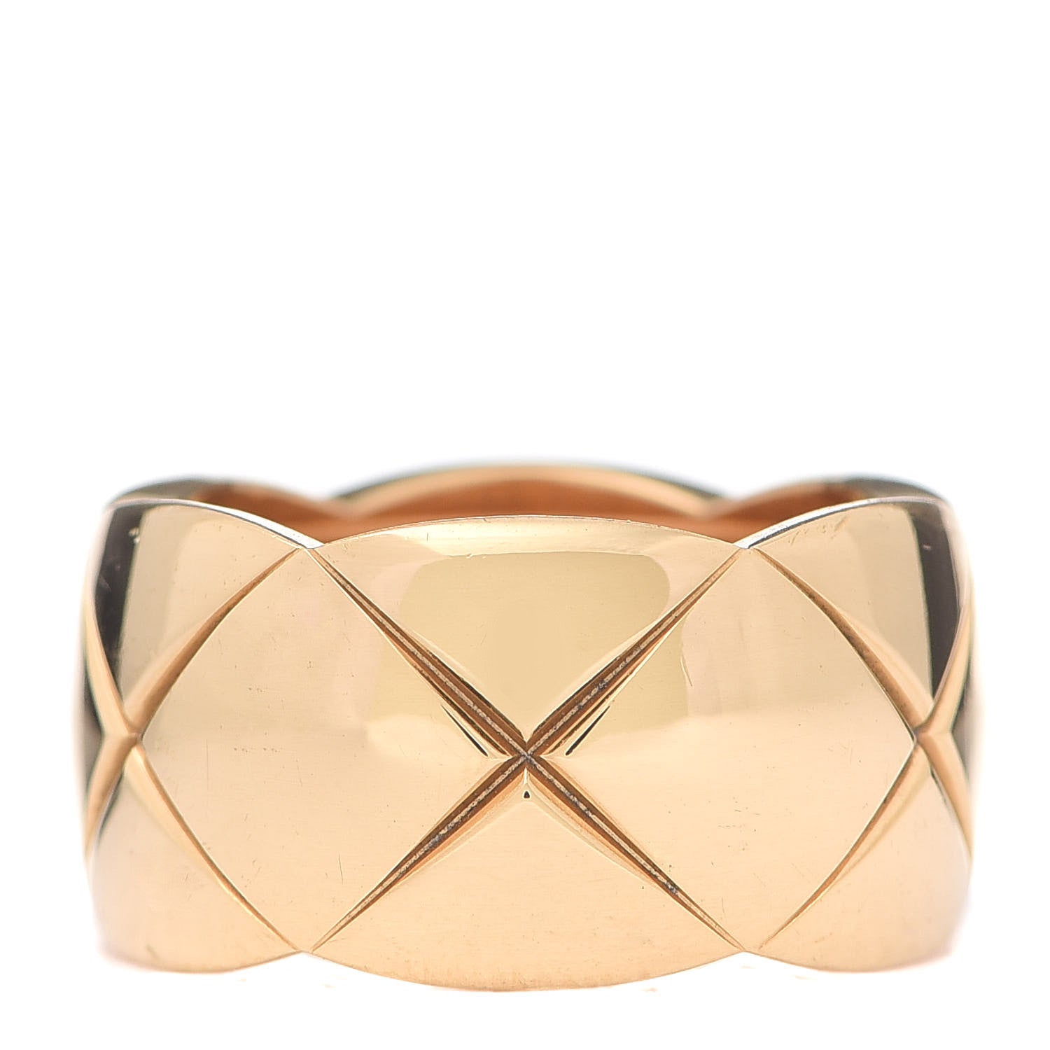 Chanel 18K Yellow Gold Large Coco Crush Ring 53 6.25 1 of 6