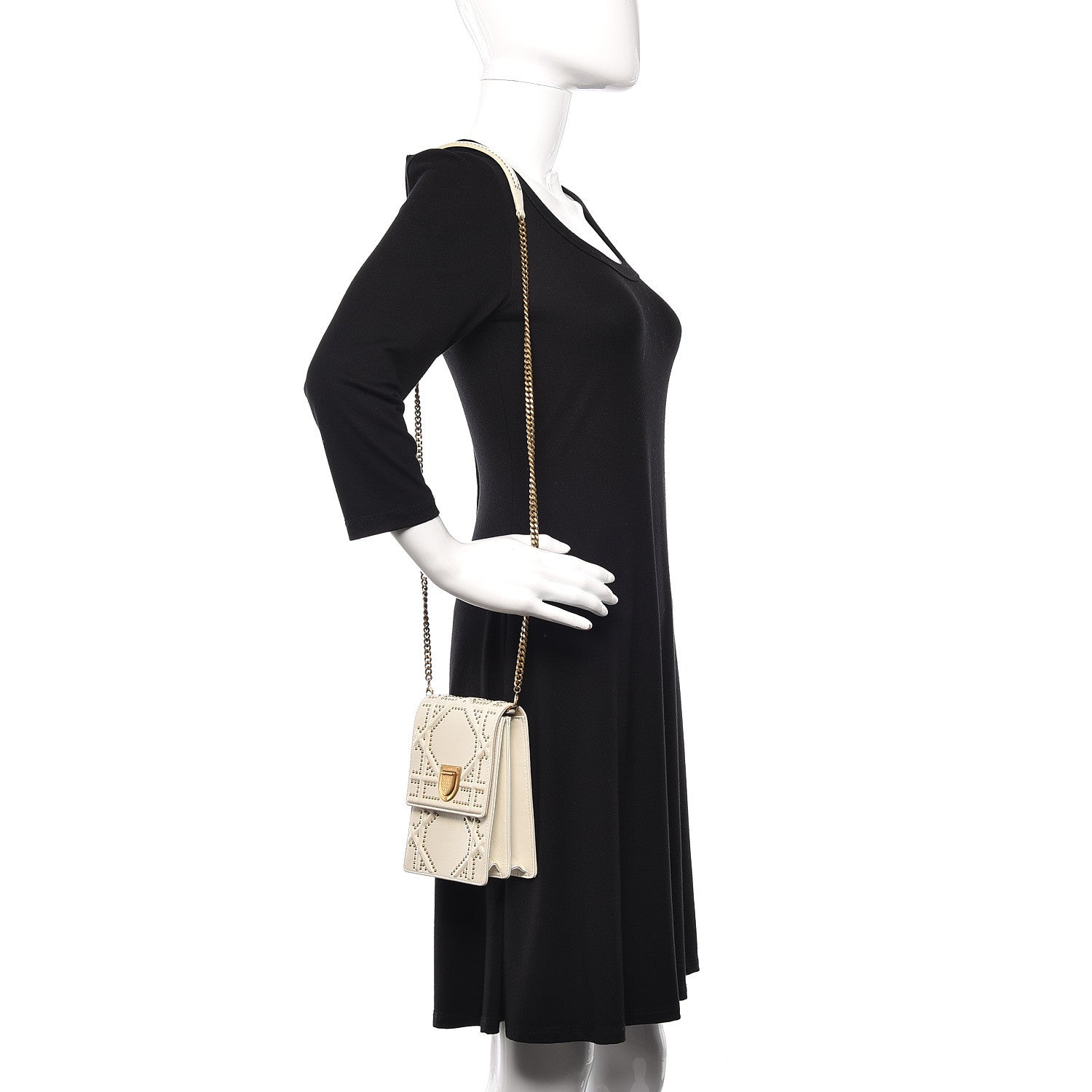 Christian Dior Lambskin Studded Vertical Diorama White 1 of 11