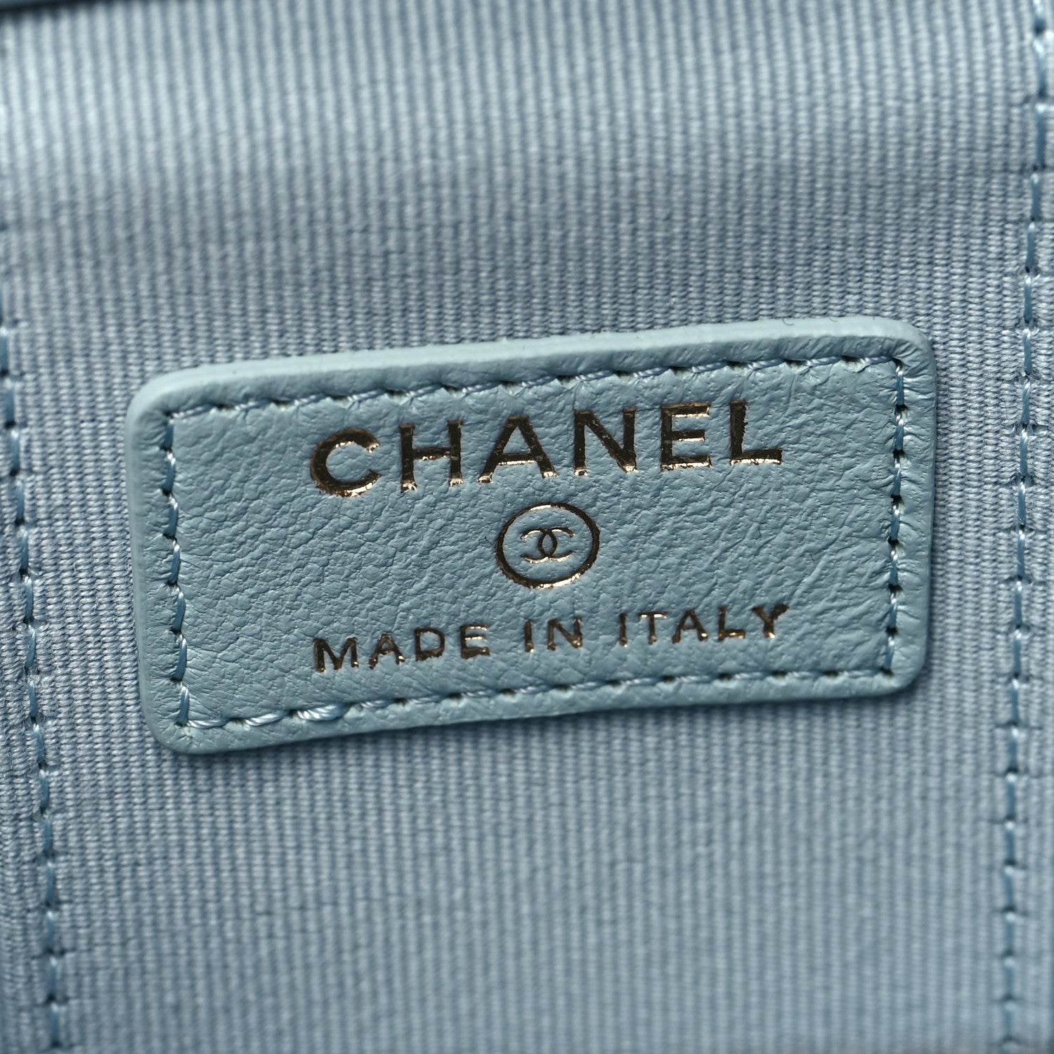 Chanel Lambskin Quilted Top Handle Mini Vanity Case With Chain Light Blue 6 of 12