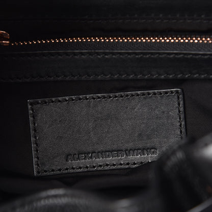 Alexander Wang Pebbled Calfskin Prisma Skeletal Backpack Black Rose Gold Hardware 6 of 14