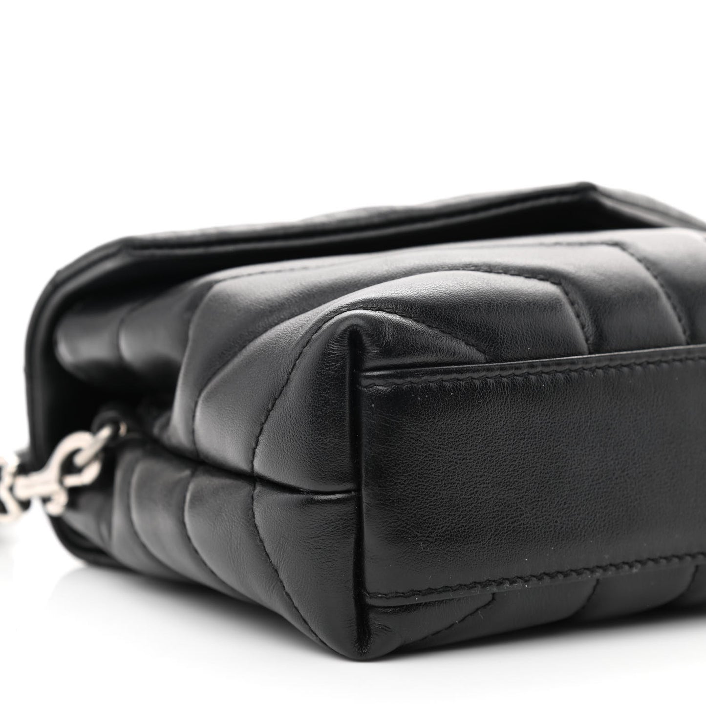 Calfskin Y Quilted Monogram Toy Loulou Crossbody Bag Black