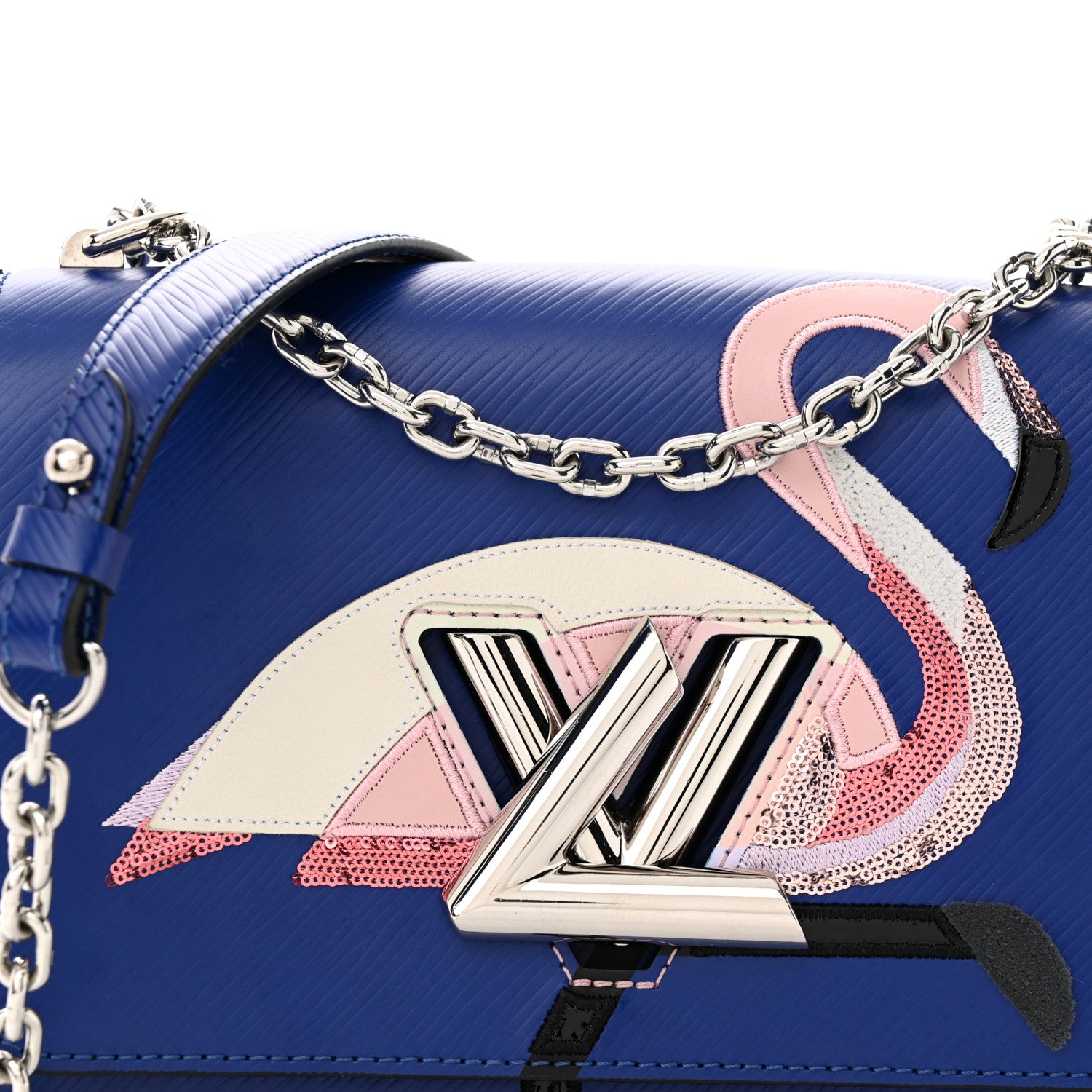 Louis Vuitton Epi Flamingo Twist Shoulder Bag MM Blue 7 of 12