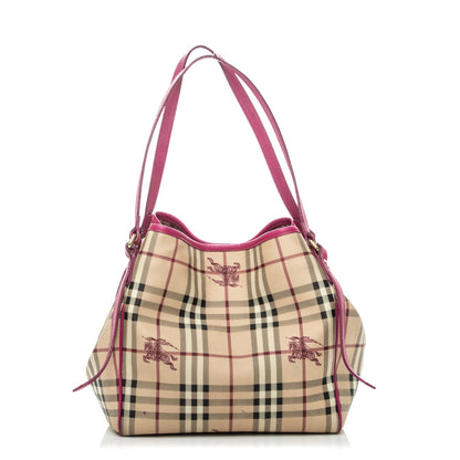 Burberry Haymarket Check Small Canterbury Tote Magenta 1 of 8