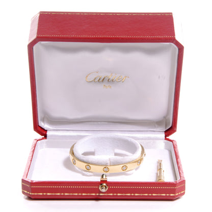 Cartier 18K Yellow Gold 10 Diamond LOVE Bracelet 17 7 of 7