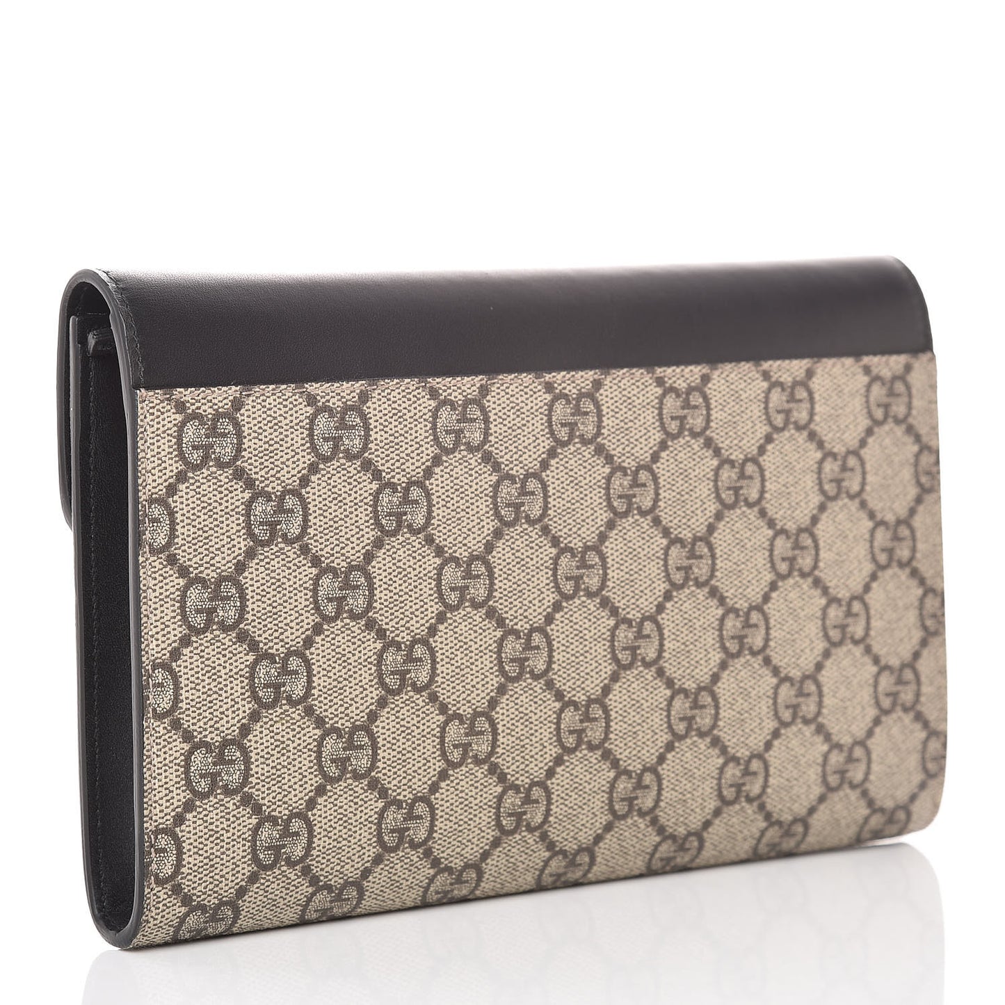 GG Supreme Monogram Mini Peony Pearly Clutch Black