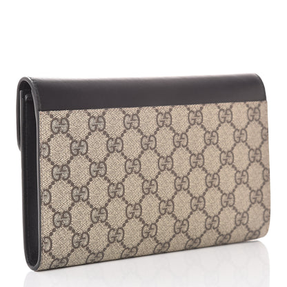 Gucci GG Supreme Monogram Mini Peony Pearly Clutch Black 3 of 8