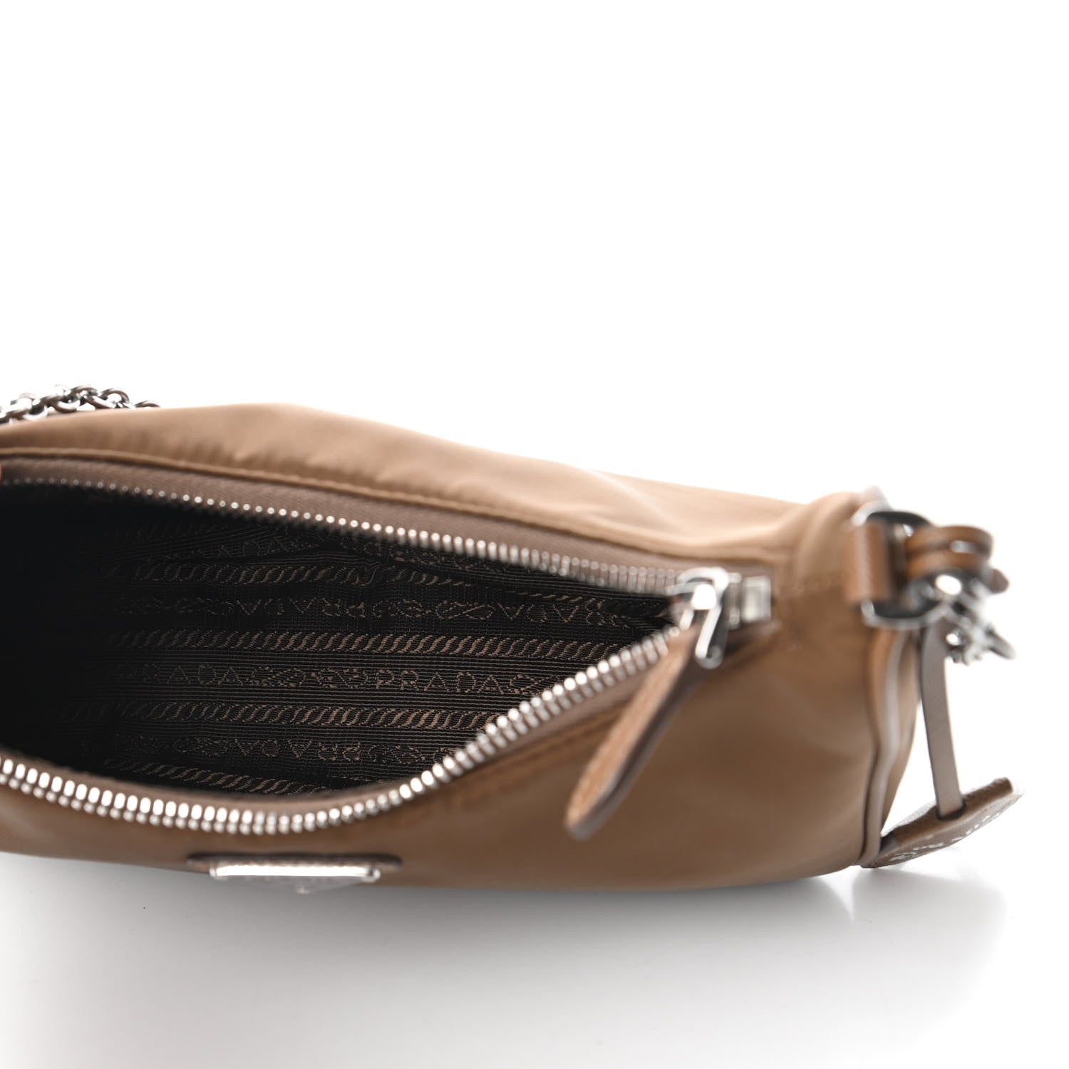 Prada Tessuto Nylon Saffiano Re-Edition 2005 Shoulder Bag Cacao 5 of 10