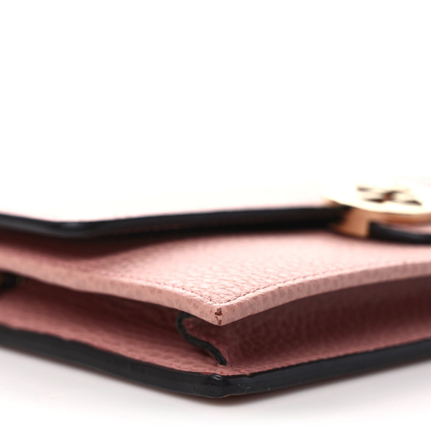 Dollar Calfskin Interlocking G Chain Wallet Soft Pink