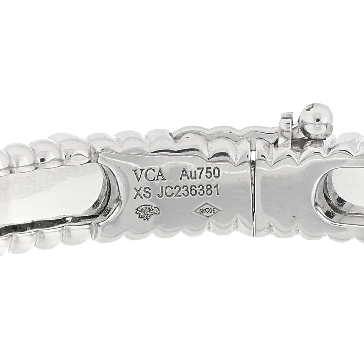 Van Cleef & Arpels 18K White Gold Diamond Perlee Sweet Clovers Bracelet XS 3 of 4
