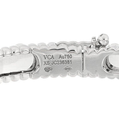 Van Cleef & Arpels 18K White Gold Diamond Perlee Sweet Clovers Bracelet XS 3 of 4