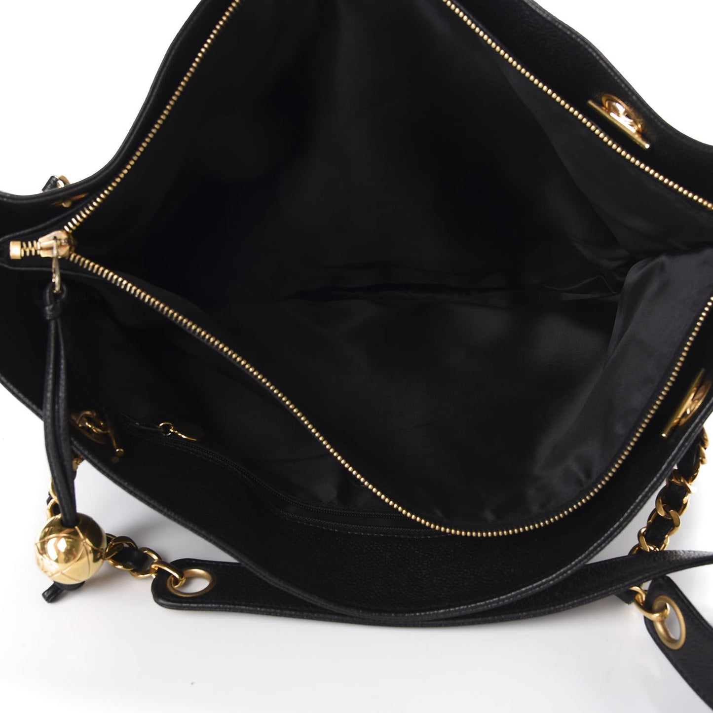 Caviar Large CC Shoulder Bag Black