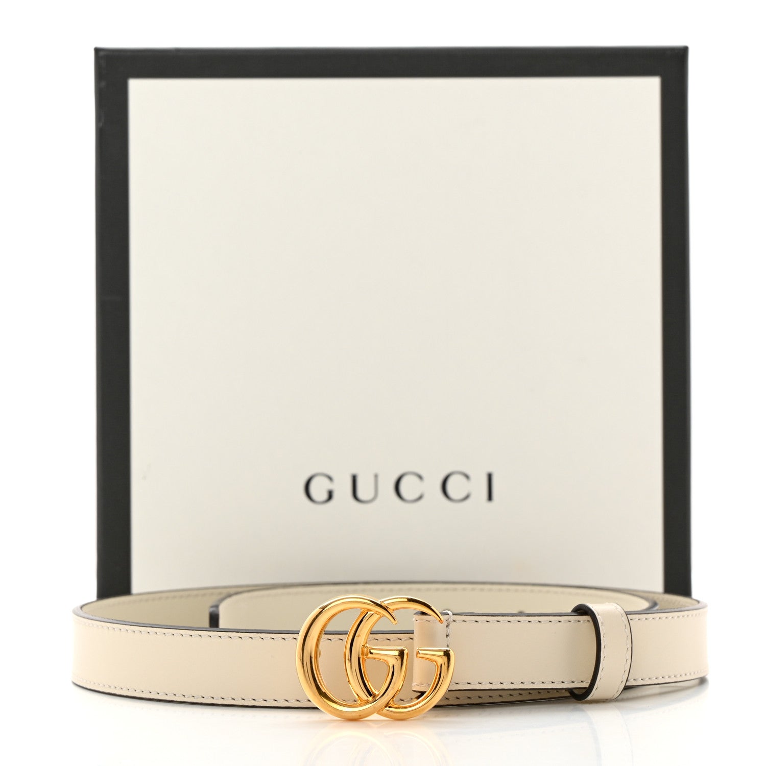 Gucci Plutone Calfskin Double G 20mm Belt 75 30 Mystic White 8 of 8
