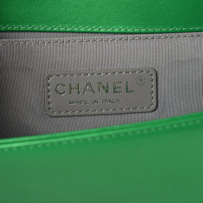 Chanel Metallic Calfskin Quilted Medium Boy Flap Green 6 of 10