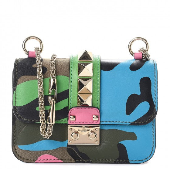 Valentino Garavani Nappa Canvas Camouflage Mini Glam Lock Rockstud Flap Multicolor 1 of 9